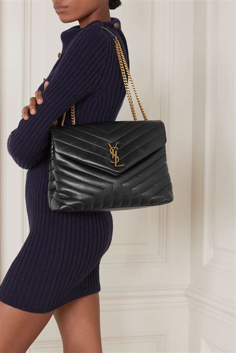 ysl loulou bergundy gold|SAINT LAURENT Loulou medium quilted leather shoulder bag.